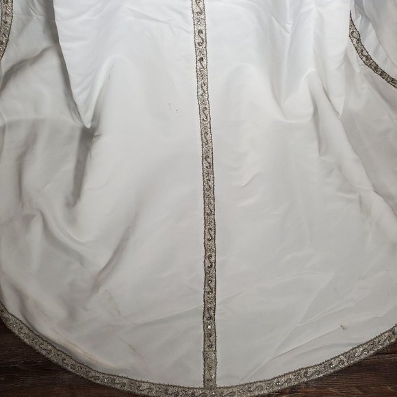 Vintage 80s train length beaded strapless wedding - Picture 7 of 11